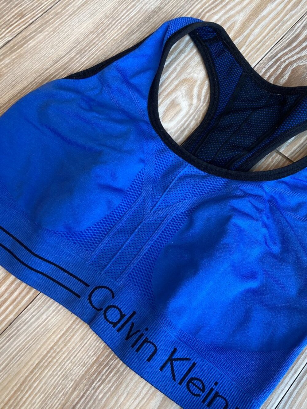 Calvin Klein Sports Bras Royal Blue & Black Reversible Size Small (No Cups)